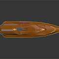 Orange Modern Speedboat with Sleek Aerodynamic Design and Streamlined Exterior Shape