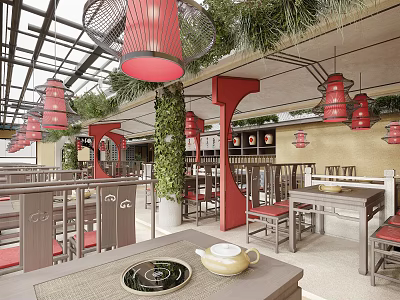 New Chinese Hot Pot Restaurant Catering Hot Pot Restaurant Hall 3d model