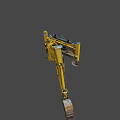 Yellow Construction Vehicle Arm With Excavator Bucket And Hydraulic Parts