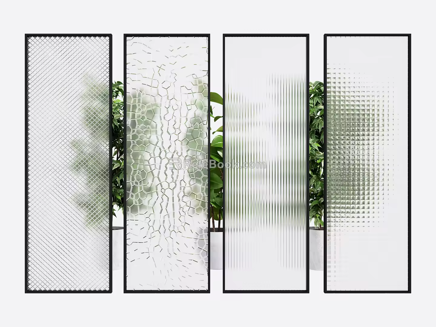 Modern partition glass partition 3d model