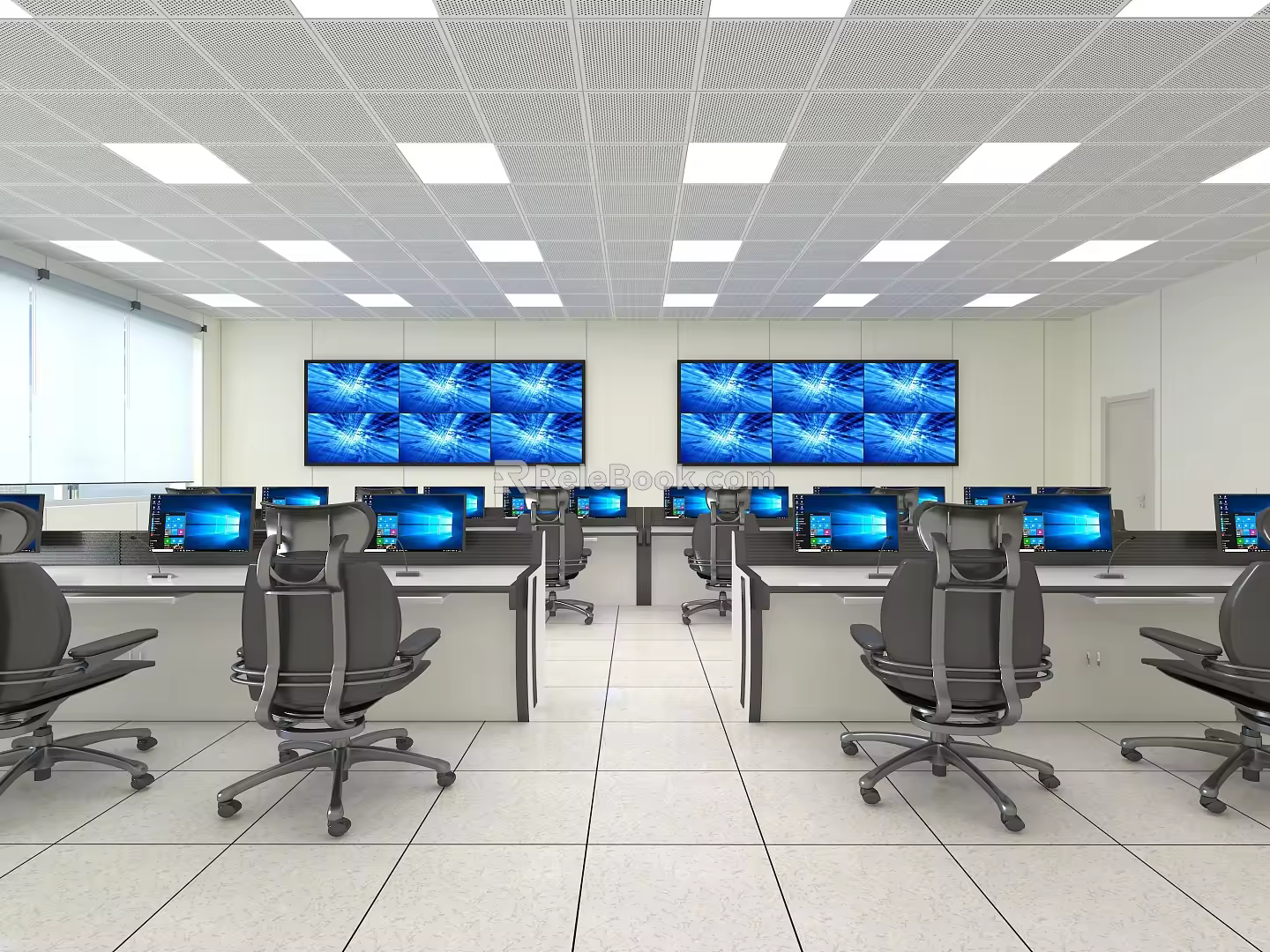 modern monitoring room 3d model