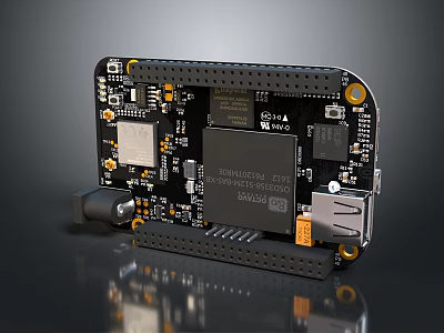 Electronic Development Board with Microcontroller Chip Electronic Components and USB Ports for DIY Projects 3d model