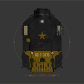 Vintage Black Steam Train Model With Yellow Accents Star And Railway Track