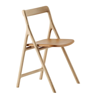 Wooden Leisure Chair With Minimalist Design Cross Leg Structure And Light Wood Finish 3d model
