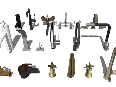 Different Modern And Classic Faucet Designs For Kitchen And Bathroom Use 3d model