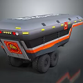 Modern Emergency Response Vehicle With Yellow Warning Lights Red Emblem And Multi Wheel Design