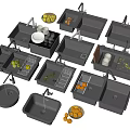 Stylish Black Kitchen Sinks With Fresh Fruits Plates And Utensils