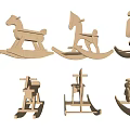 Wooden Playground Equipment Rocking Horses And Chairs For Children With Various Styles