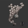 Modern Elegant Geometric Earrings With Metal Petal Shapes And Crystal Accents