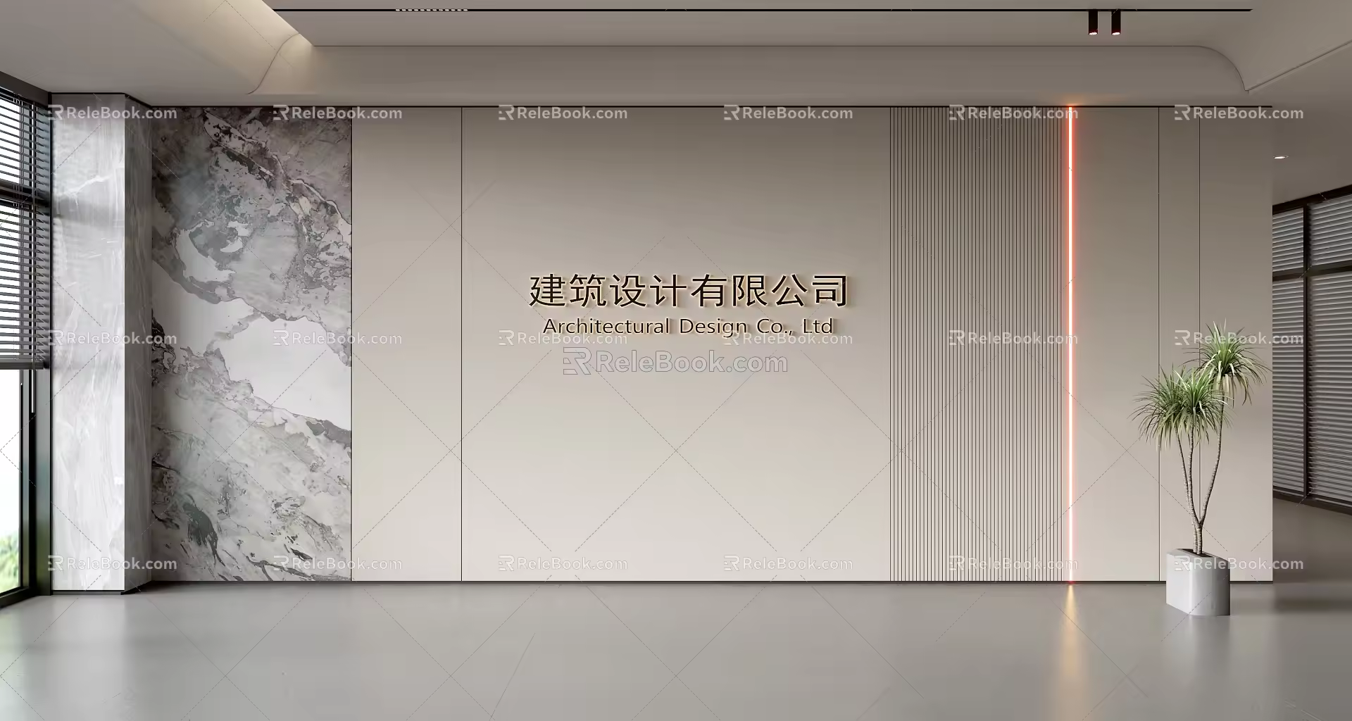 Modern Front Desk Background Wall Simple Background Wall Front Desk Reception Area Background Wall Company Front Desk Background Wall 3d model