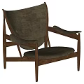 Classic Leisure Chair With Wooden Frame Gray Fabric Seat And Button Tufted Backrest