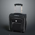 Black Travel Suitcase With Telescopic Handle Smooth Wheels And Zipper Pocket