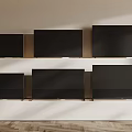 Multiple Modern Televisions Mounted on Light Colored Wall with Wooden Floor 3d model