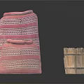 Pink Striped Design Household Storage Containers With Metal Accents And Various Sizes