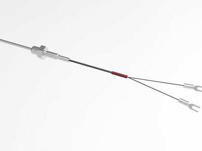 Heavy Duty Industrial Equipment Metal Rod With Red Section And Two End Hooks 3d model