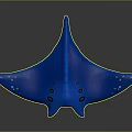Vibrant Blue Spotted Manta Ray Marine Animal With Unique Ocean Features
