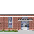 Spacious Public Office Space With Steel Truss Ceiling Brick Walls And Two Story Layout