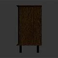 Modern Wooden Console Cabinet With Double Doors And Metal Legs For Entryway