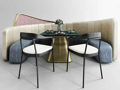 Modern Card Seat Table and Chair 3d model