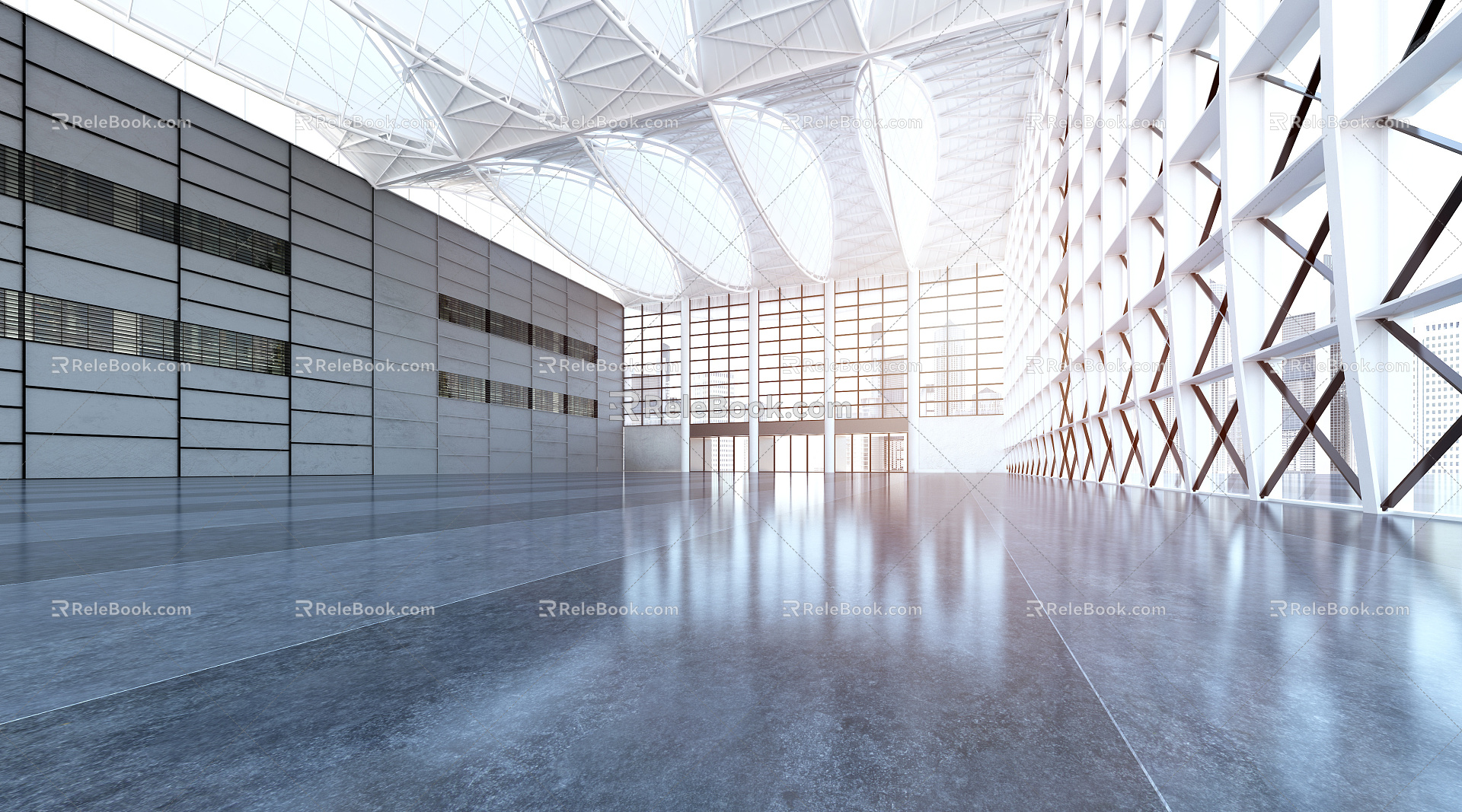 Modern Hall Atmospheric Architectural Space 3d model