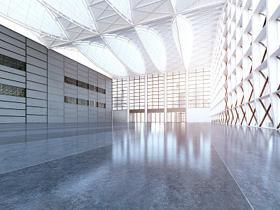 Modern Hall Atmospheric Architectural Space 3d model