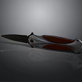 Multi functional Folding Knife With Metal Blade And Red Silver Handle