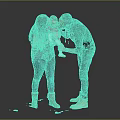 Happy Loving Parents And Baby Playing Together On Black Background