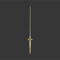 Golden Decorative Sword With Intricate Patterns And Ornamental Design