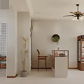 Cozy Dessert Shop Interior With Display Case And Bar Stools