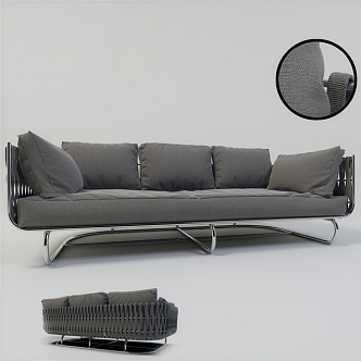 Three-seat sofa 3d model