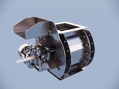 Industrial Mechanical Device With Metal Structure And Electric Motor Gear System 3d model