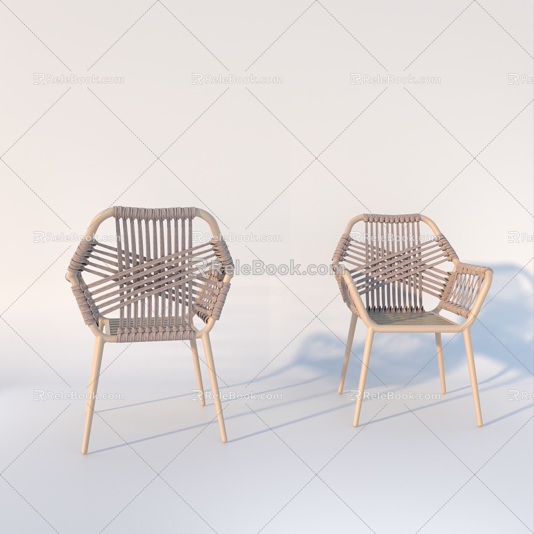 Outdoor Chair Armchair Garden Chair Cast Aluminum Chair Plastic Chair Table and Chair Combination Outdoor Furniture Garden Chair 3d model