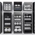 Modern Sideboard Collection With Glass Doors Displaying Plates Cups And Dinnerware