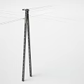 Industrial utility pole structure with multiple supporting wires and stable design