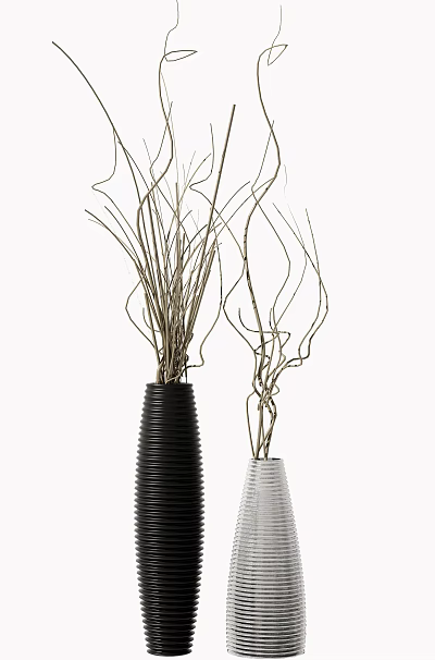 Modern vase with dried branches 3d model
