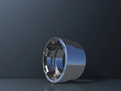 Shiny Silver Car Alloy Wheel With Metallic Finish And Rim Design 3d model