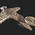 Futuristic Sci Fi Spaceship 3D Model With Metallic Structure And Detailed Design