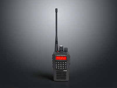 Portable Walkie Talkie With Antenna Display Screen And Keypad For Communication 3d model