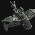 Advanced Cosmic Spacecraft 3D Model With Aerodynamic Structure And Green Exterior
