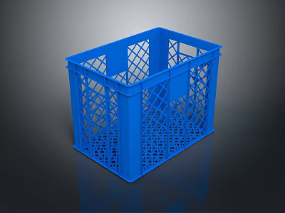 Durable Blue Plastic Storage Basket With Mesh Design For Home Organization And Use 3d model