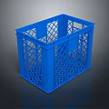 Durable Blue Plastic Storage Basket With Mesh Design For Home Organization And Use 3d model