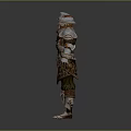 Detailed Medieval Full Body Armor As Protective Weapon With Silver And Brown Accents