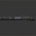 Classic Pistol With Metal Frame Red Wooden Grip Isolated On Gray Background