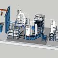 Industrial Equipment Production Line Layout With Large Machinery Piping System Control Panel And Processing Units