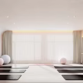 Bright Fitness Studio With Yoga Mats Balls And Dance Barre