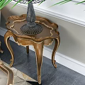Beige Sofa Coffee Table Set With Golden Frame Decorative Pillows And Side Table Lamps