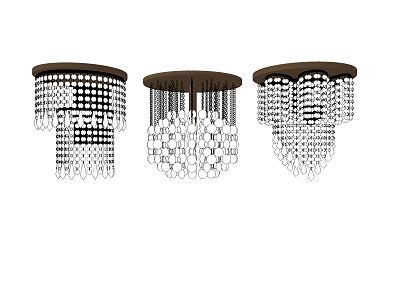 Post-modern crystal chandelier stylish simple metal crystal chandelier combination model