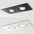 Black Recessed Downlight Spotlight With Single Double Triple Hole Ceiling Designs 3d model