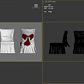 Elegant Dining Chairs With White Covers Red Bows And Pleated Skirt Design