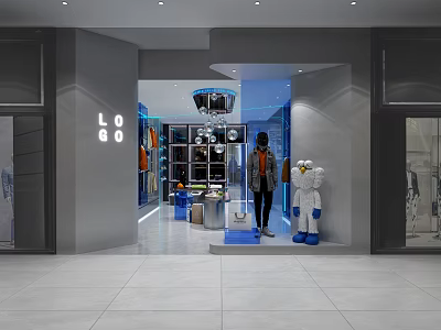 Modern Fashion Clothing Store Interior With Stylish Apparel And Mannequin Displays 3d model